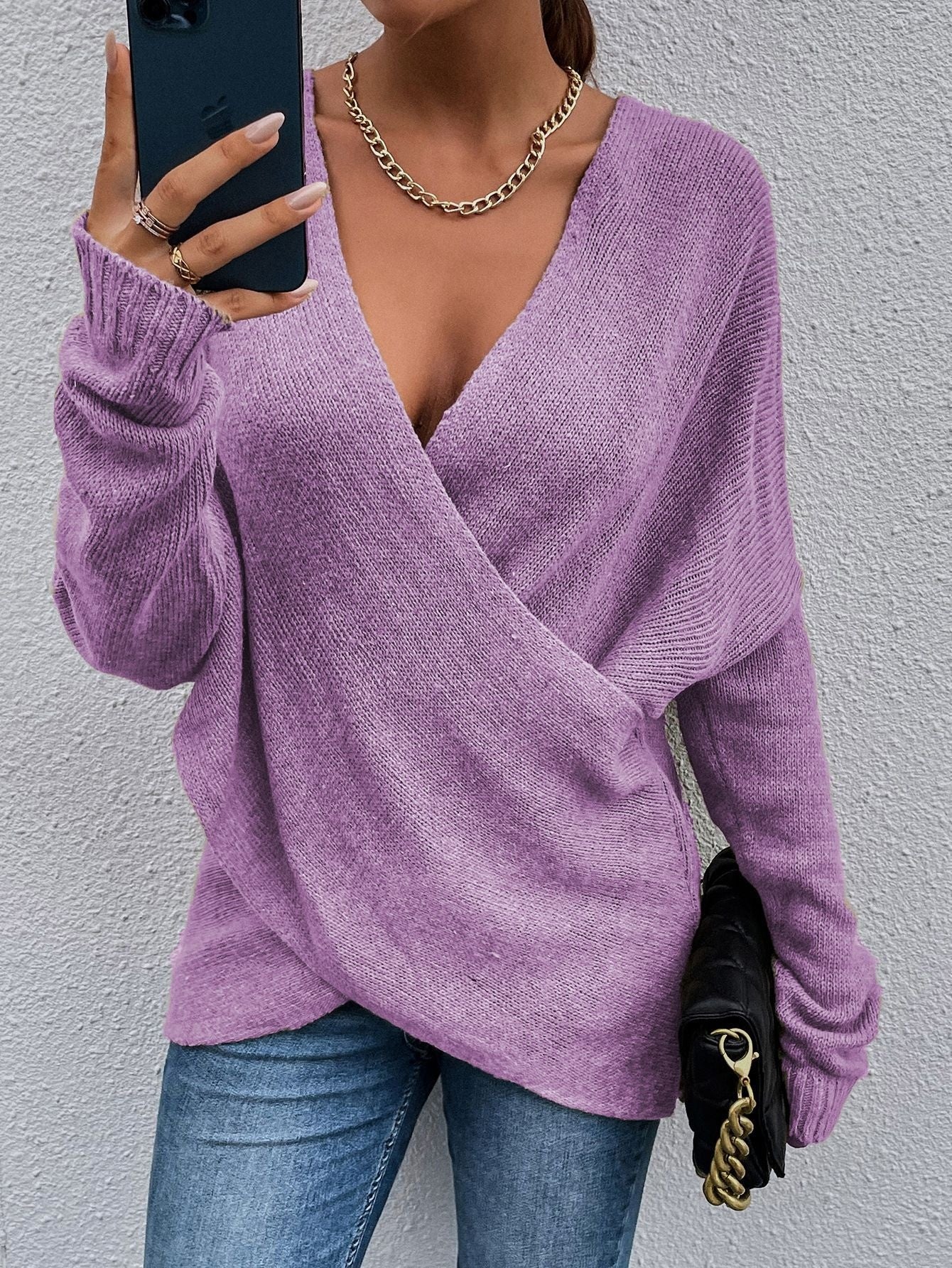 New Cross Loose Outer Wear Women's Knitted Sweater