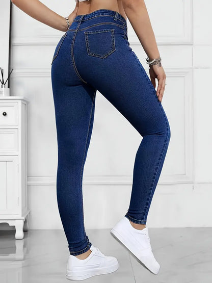 Autumn European And American Embroidered Jeans, Pencil Pants, Small Legs, Women’s New Style, Foreign Trade Quality, Casual, Tall, Skinny, Slimming Pants, Jeans, Women’s Small Legs
