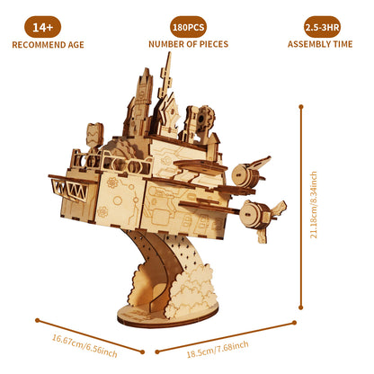 Sales Are Prohibited On The TEMU And SHEIN -MUSIC PARK 3D Wooden Puzzles Moving Castle Music Box Kits Castle Building Model DIY Crafts Birthday Gift For Women