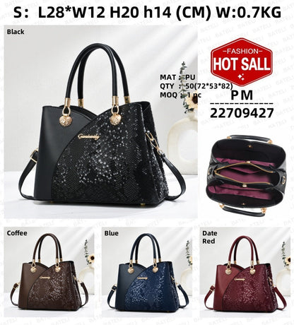 Handheld Pattern Shoulder Bag - Large Capacity Zip Closure Stone Pattern Lining Material Polyester Mainly Femm Sac