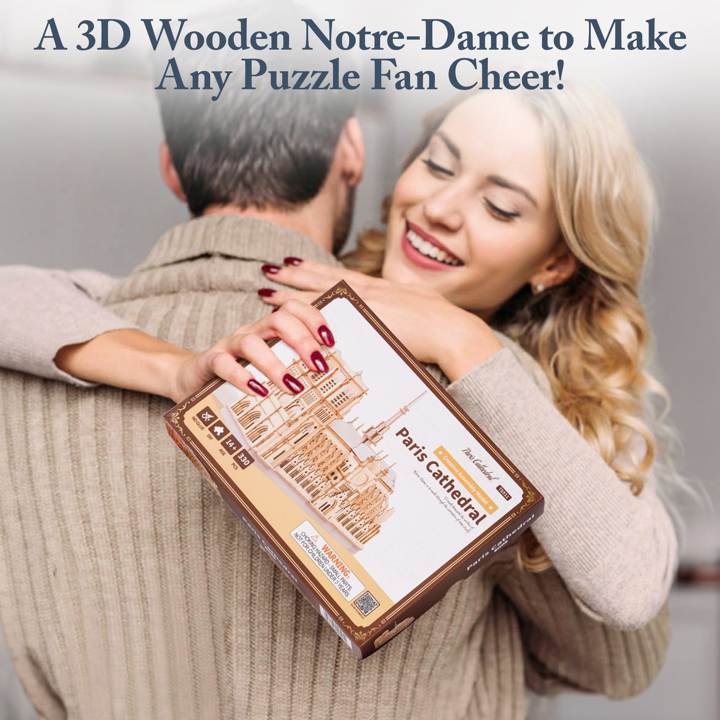 ROBOTIME 3D Puzzle Paris Cathedral, Wooden Model Kit For Adults To Build, DIY Toy Building Construction Craft Kits, Ideal For Christmas And Birthday Gift