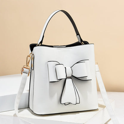 Classic Bucket Bow Women's Crossbody Bag - Large Capacity Portable Women's Handbag