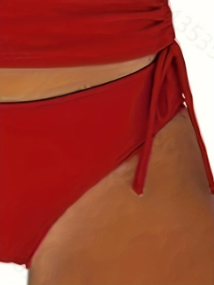 Women's Two-piece Casual Swimsuit P125 Red