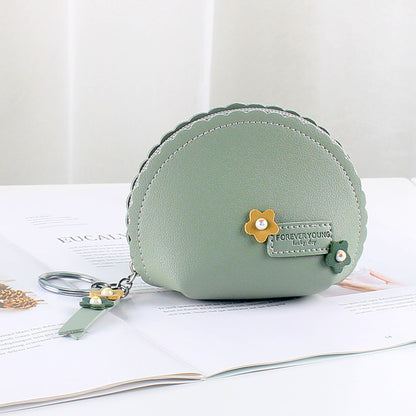 Women's Hand Holding Fan Small And Simple Coin Key Case One-piece Zipper Waterproof Coin Purse