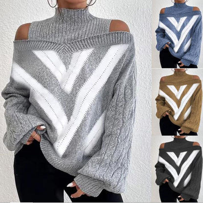 Sweater Shoulder Drop Design Women's Lantern Sleeves