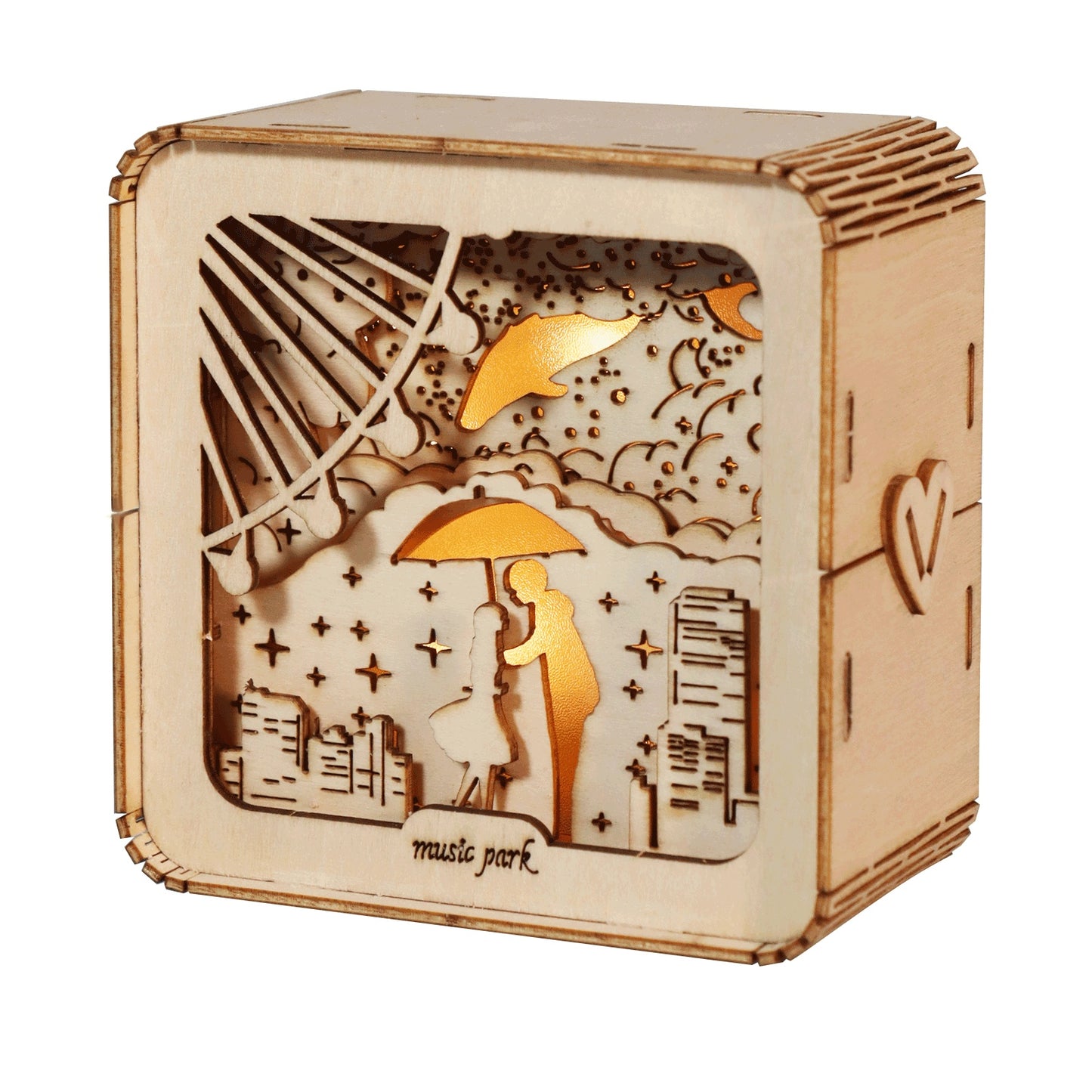 Sales Are Prohibited On The TEMU And SHEIN -MUSIC PARK 3D Wooden Puzzles Love Model Kit Night Lights Desk Decorations Birthday Christmas Gifts For Women Age14