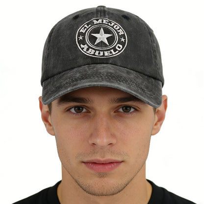 El Mejor Abuelo Hat For Men Women, Adjustable Embroidered Wash Cotton Baseball Cap