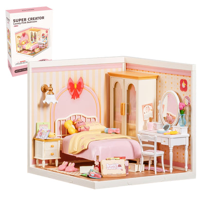 Rolife Super Creators Miniature House DIY Kit, 3D Wooden Puzzle With LED Lights, Great Gift For Adults & Teenagers, Multiple Themes ,DW016