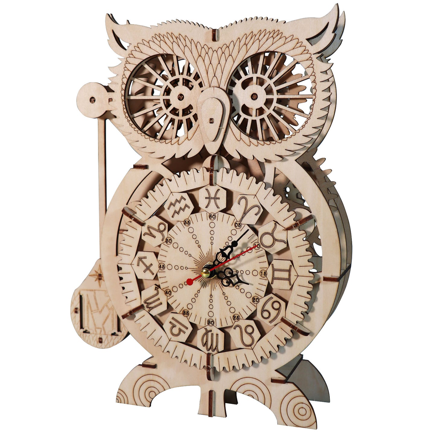 Sales Are Prohibited On The TEMU And SHEIN -MUSIC PARK 3D Wooden Puzzle Owl Clock Model Kits To Build Wooden Construction Handmade Craft Unique Christmas Gift