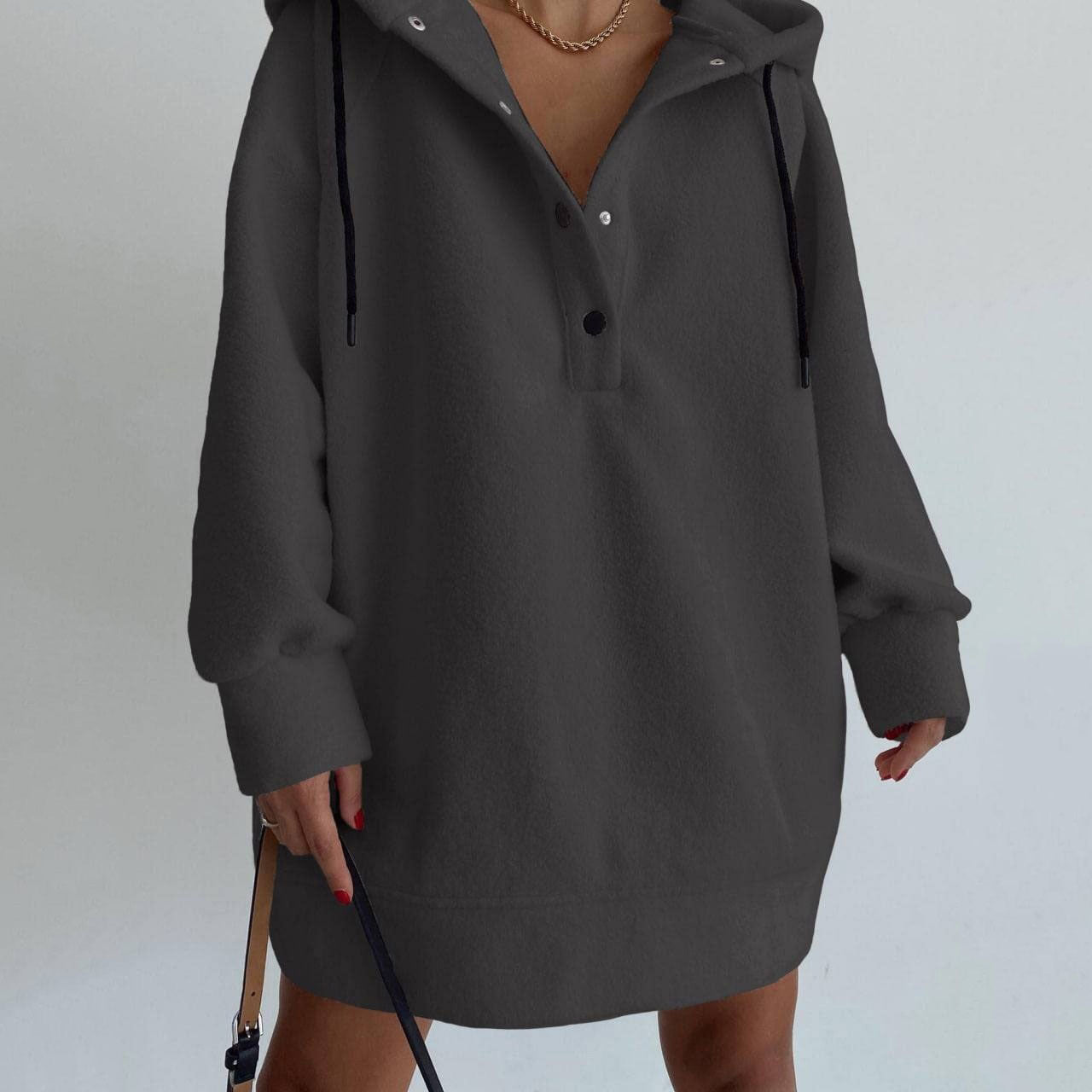 Women's Fashion Casual Hooded Fleece Sweater