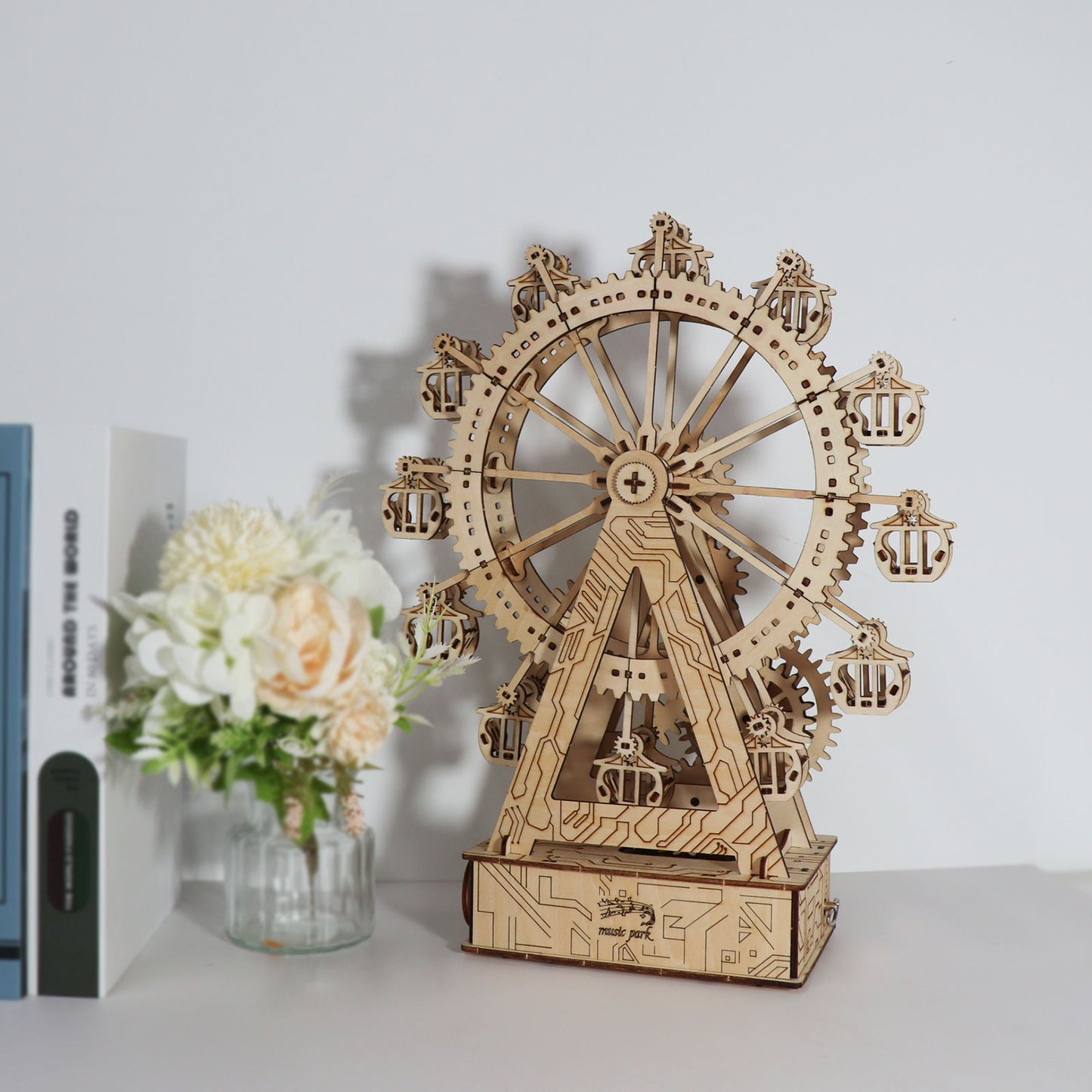 Sales Are Prohibited On The TEMU And SHEIN -MUSIC PARK 3d Wooden Puzzle Gear Ferris Wheel Music Box You Are My Sunshine Handmade Assembly Model Kit Holidays Brthdays Christmas Gifts