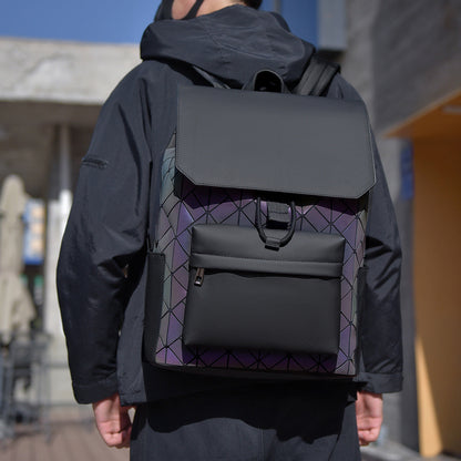Diamond Pattern Men's Large Capacity Backpack