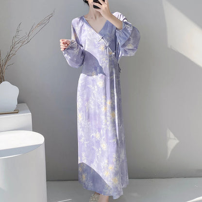 Womens Relaxed-fit Floral-print Simple And Comfortable Dress