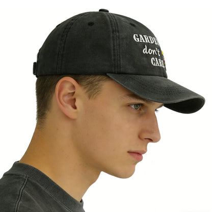 2pcs Garden Hair Hat For Men Women, Adjustable Embroidered Wash Cotton Baseball Cap