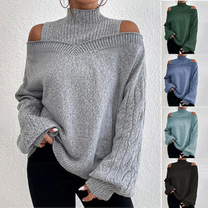 Sweater Shoulder Drop Design Women's Lantern Sleeves