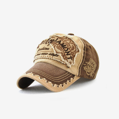 Embroidered Men's Outdoor Leisure Tiger Head Sun Hat