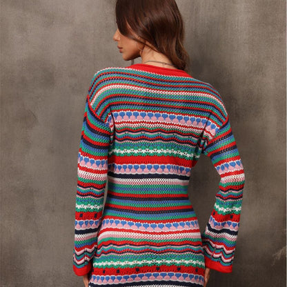Women's Fashion Cutout Patchwork Knit Dress