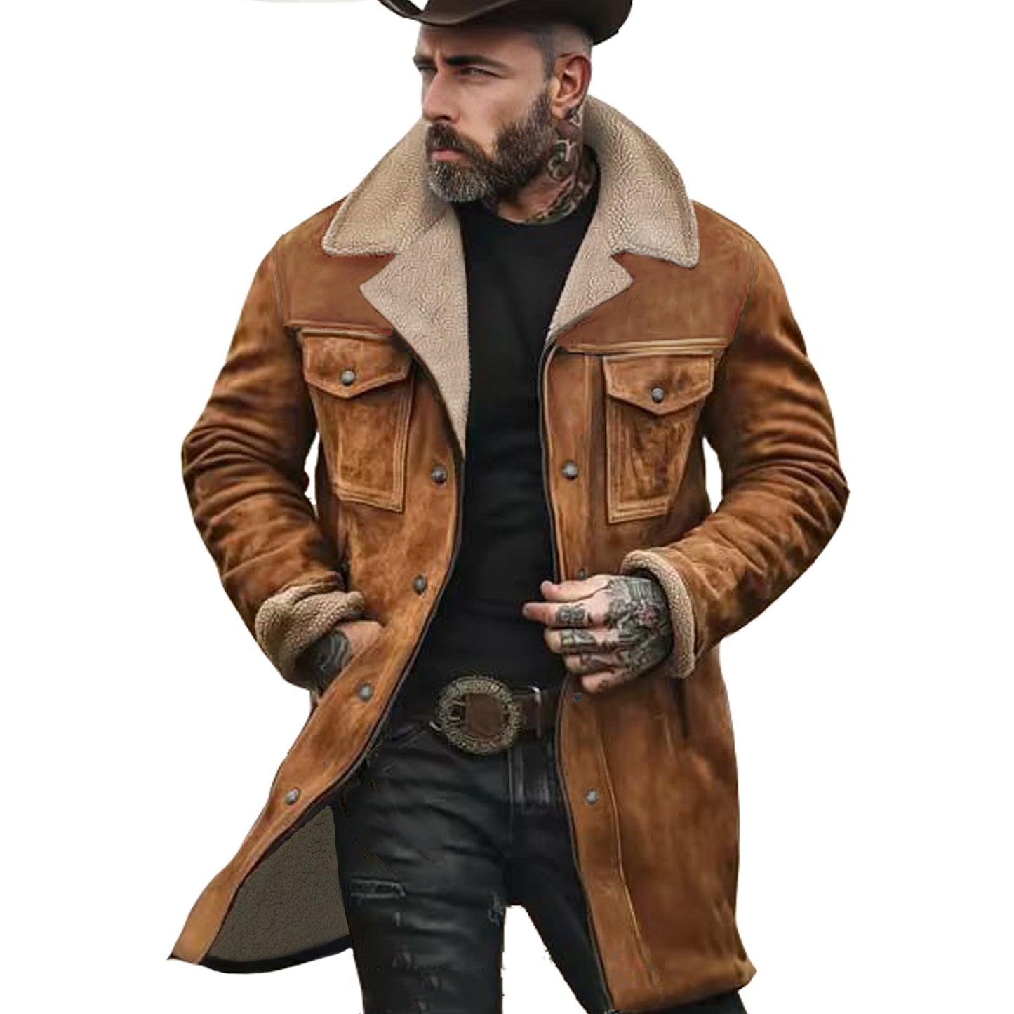 Suede Multicolor Jacket Multi-pocket Zipper