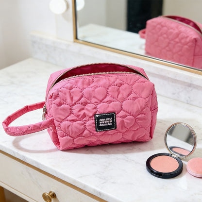 Fashion Portable Cosmetic Bag-Rose Red