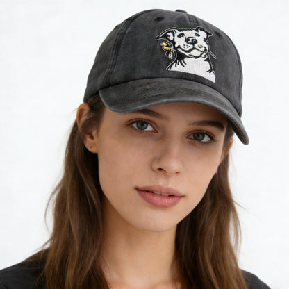 2pcs Dog Lover Gifts For Women Men, French Hat, Denim Adjustable Embroidered Dog Dad Baseball Cap