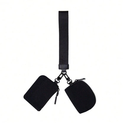 KeyChain Wallet Wristlet Wallets For Women Mini Zip Dual Pouch Wristlet