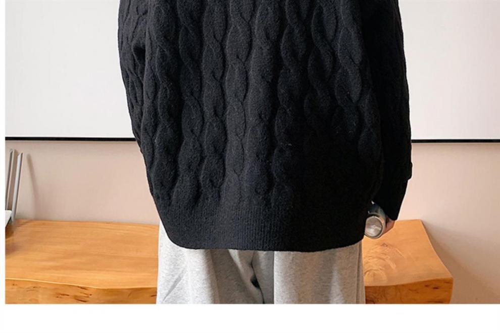Loose Base Twist Round Neck Sweater Hand-woven Sweater