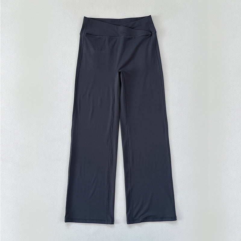 V-shaped Waist Peach Hip Yoga Pants, Women's Pocket Button Workwear Pants, High Waisted Hip Lifting Quick Drying Sports Pants