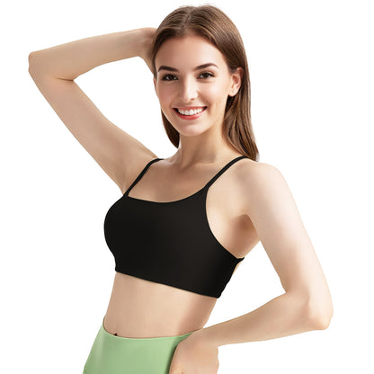 1Pc Women Cross Back Sport Bras Padded Strappy Crop Open Back Low Impact Bras Sexy Fitness Tank Tops With Removable Pads Thin Straps For Gym Yoga Workout Running