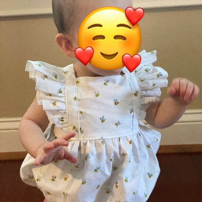 Baby Girl Honeybee Bubble Romper - 1st Bee Day Romper, Infant Bee Birthday Outfit, Cute Bee Romper For Baby